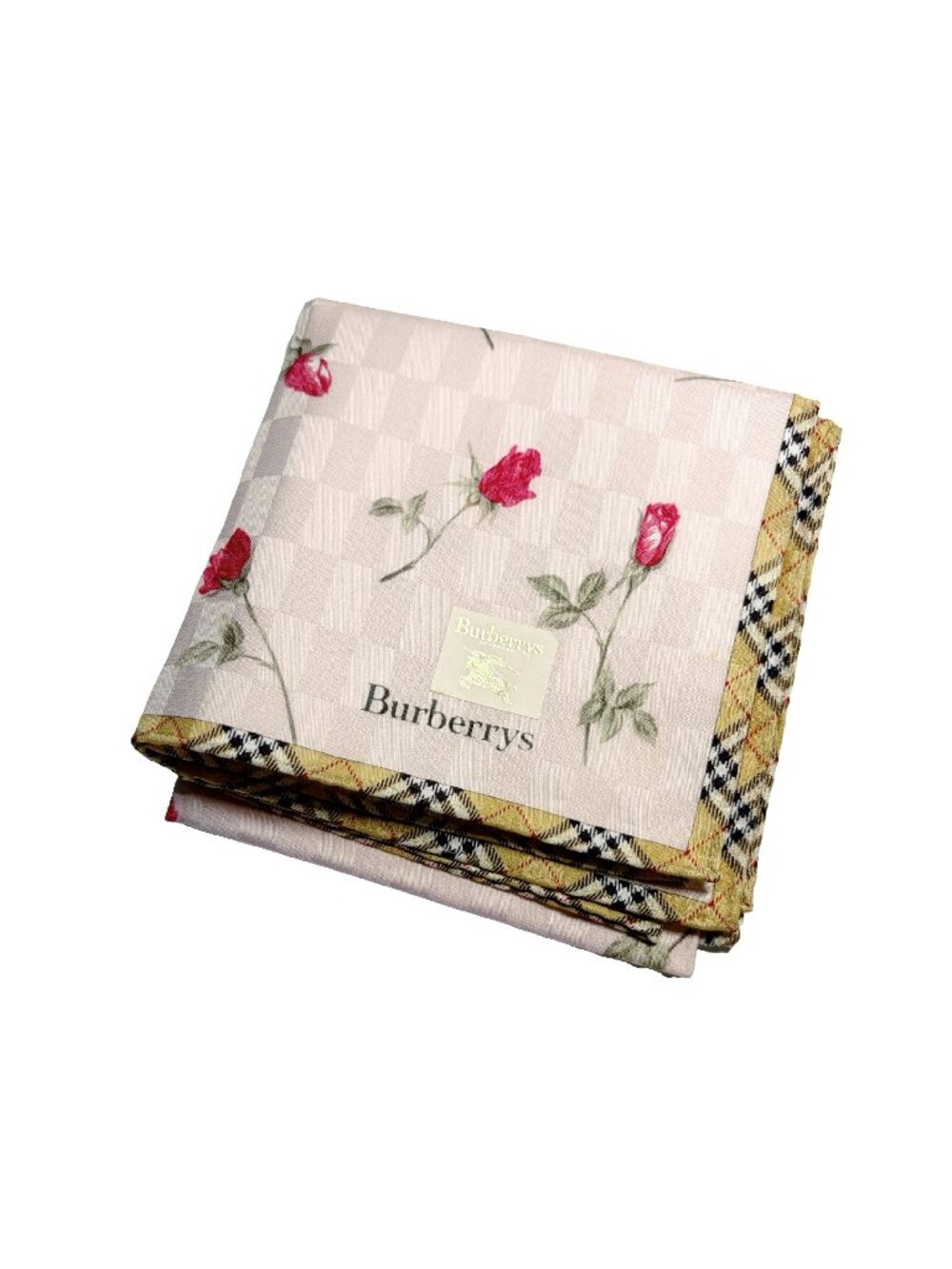 Vintage Burberry's Rose Check Cotton Scarf